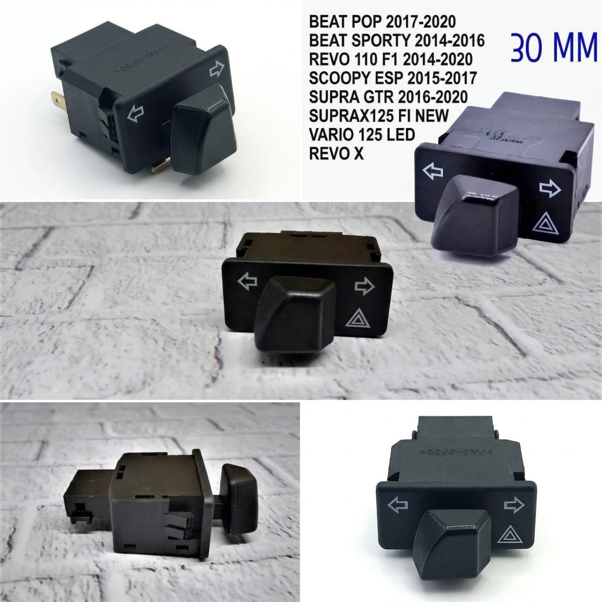 Saklar Tombol Sen Sein On Off + Hazard Motor Honda Terdiri Dari 30mm 34mm Trapesium